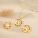 10PCS Skeletonized Sunflower Sun God Pendant Round Pendant DIY Bridal Earrings