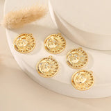 10PCS Skeletonized Sunflower Sun God Pendant Round Pendant DIY Bridal Earrings