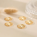 10PCS Skeletonized Sunflower Sun God Pendant Round Pendant DIY Bridal Earrings