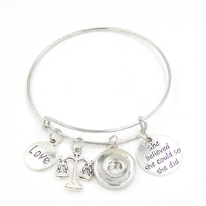 10PCS Snap Jewelry Charms Scales of Justice Bracelet Gift