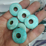10PCS Howlite Donuts Shape Top Pendants 23mm Charms Women Necklace Making