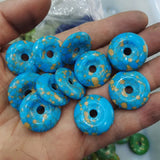 10PCS Howlite Donuts Shape Top Pendants 23mm Charms Women Necklace Making