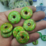 10PCS Howlite Donuts Shape Top Pendants 23mm Charms Women Necklace Making
