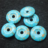 10PCS Howlite Donuts Shape Top Pendants 23mm Charms Women Necklace Making