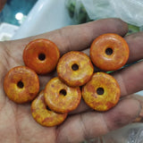 10PCS Howlite Donuts Shape Top Pendants 23mm Charms Women Necklace Making