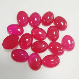10PCS Red Jade Stone Cabochons 10X14MM 12X16MM Oval Shape Jewelry Findings