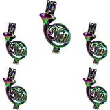 10PCS Horn Pearl Cage Locket Aromatherapy Pendant