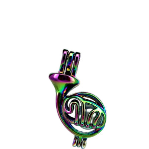 10PCS Horn Pearl Cage Locket Aromatherapy Pendant