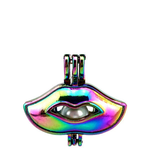 10PCS Lips Pearl Cage Locket Aromatherapy Diffuser Pendant For Gift Necklace