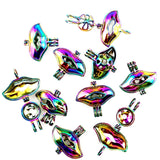 10PCS Lips Pearl Cage Locket Aromatherapy Diffuser Pendant For Gift Necklace