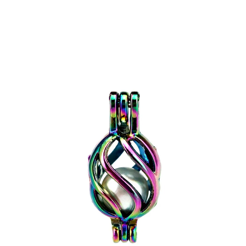 10PCS Spiral Pearl Cage Locket Aromatherapy Diffuser Pendant
