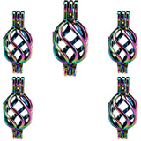 10PCS Spiral Pearl Cage Locket Aromatherapy Diffuser Pendant