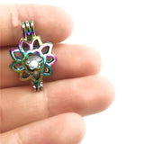 Sunflower Pearl Cage Aromatherapy Diffuser Pendant for Gift Necklace Keychain