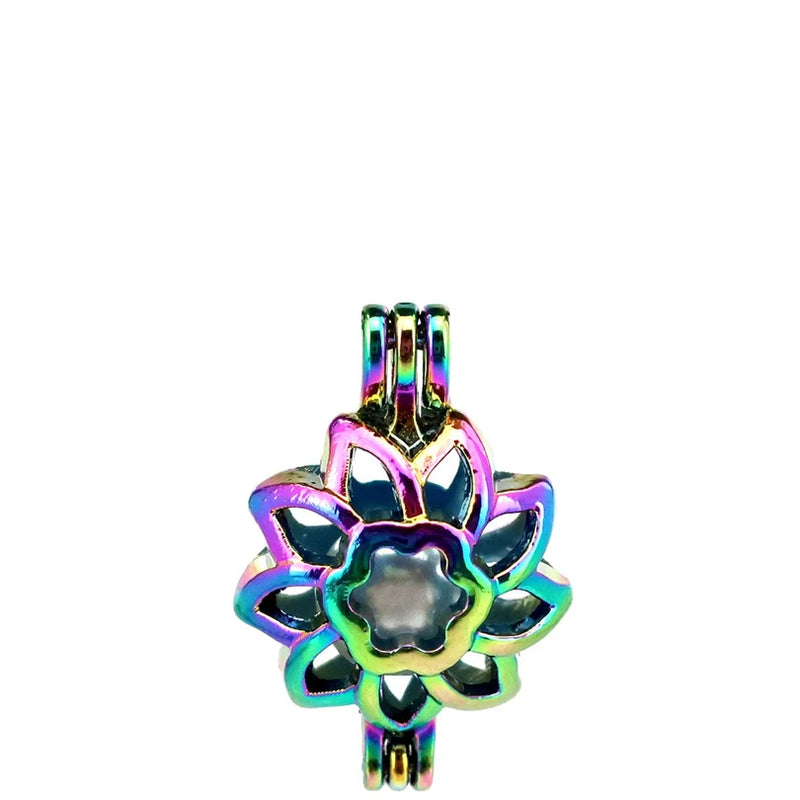 Sunflower Pearl Cage Aromatherapy Diffuser Pendant for Gift Necklace Keychain