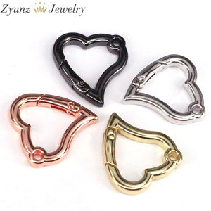 10PCS DIY Heart Lobster Clasps for Jewelry Making