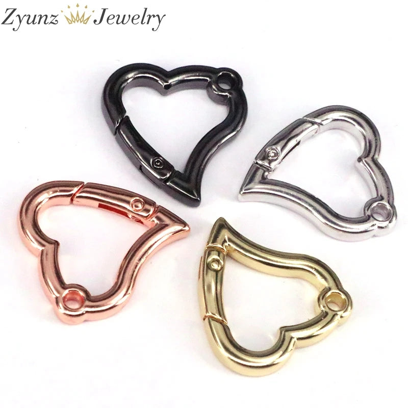 10PCS DIY Heart Lobster Clasps for Jewelry Making