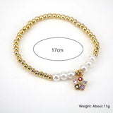 Zircon Flower Pendant Bracelet Elastic Rope Bangle Women Party Jewelry