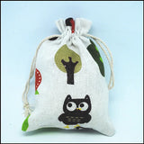 10PCS Gift Pouches Owl Butterfly Cat Dolphin 10x14mm Fabric Bags
