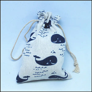 10PCS Gift Pouches Owl Butterfly Cat Dolphin 10x14mm Fabric Bags
