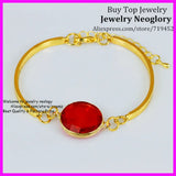 10PCS Mix Round Glass Quartz Bezel Bracelet, Gold Bangle