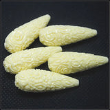 10PCS Clay Carved Flower Beads for Earring Making 15x40
