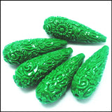 10PCS Clay Carved Flower Beads for Earring Making 15x40