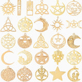 10PCS Stainless Steel Moon Charm for DIY Necklace Earrings Pendants