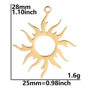 10PCS Stainless Steel Moon Charm for DIY Necklace Earrings Pendants