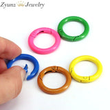 10PCS Enamel Round Carabiner Keychain Clips Hook