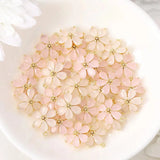 10PCS Opal Stone Flower Charms Pendants DIY Necklace Bracelet Jewelry