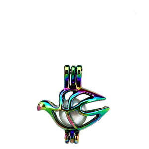 10PCS Bird Pearl Cage Locket Aromatherapy Diffuser Charms Pendant