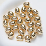 10PCS Brass 14k Plated Oval Beads for Jewelry Making DIY 10*13
