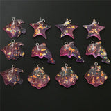 10PCS/PACK Pink Shell Resin Charms Glittering Pendant DIY Necklace Jewelry