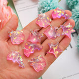 10PCS/PACK Pink Shell Resin Charms Glittering Pendant DIY Necklace Jewelry