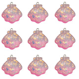 10PCS/PACK Pink Shell Resin Charms Glittering Pendant DIY Necklace Jewelry