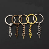 10PCS/Pack Screw Eye Pin Key Chain 25mm 30mm Key Rings with Lobster Clasps