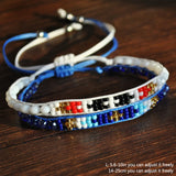 10PCS Boho Crystal Seed Bead Bracelets Adjustable Rope Colorful Jewelry