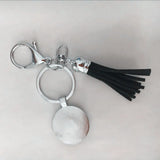 Custom Photo Tassel Keychain Metal Key Ring Jewelry