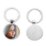 10PCS Custom Photo Family Name Keychain Couple Ring