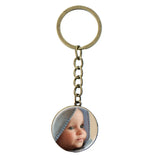 10PCS Custom Photo Family Name Keychain Couple Ring