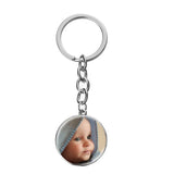 10PCS Custom Photo Family Name Keychain Couple Ring