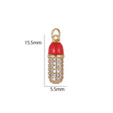 10PCS Pill Charms Pendant For Men Women DIY Accessory Zirconia Oil