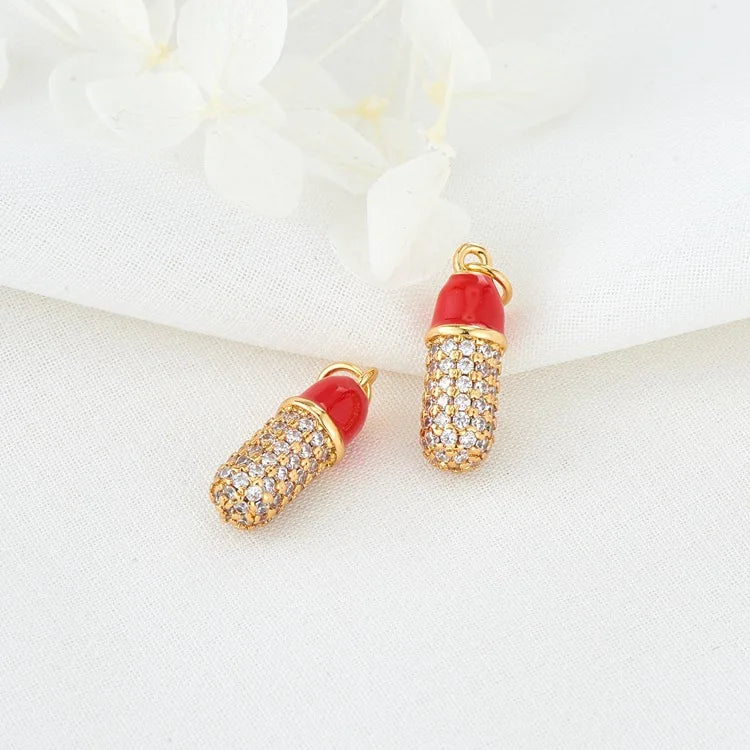 10PCS Pill Charms Pendant For Men Women DIY Accessory Zirconia Oil