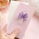 10PCS Pink Bow-Knot Greeting Cards Postcards Wedding Invitation