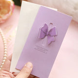 10PCS Pink Bow-Knot Greeting Cards Postcards Wedding Invitation