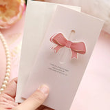 10PCS Pink Bow-Knot Greeting Cards Postcards Wedding Invitation
