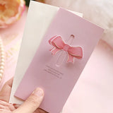 10PCS Pink Bow-Knot Greeting Cards Postcards Wedding Invitation