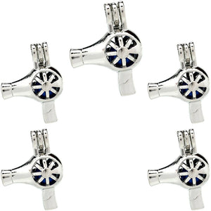 10PCS Hair Dryer Pearl Cage Floating Locket Aromatherapy Diffuser Pendant