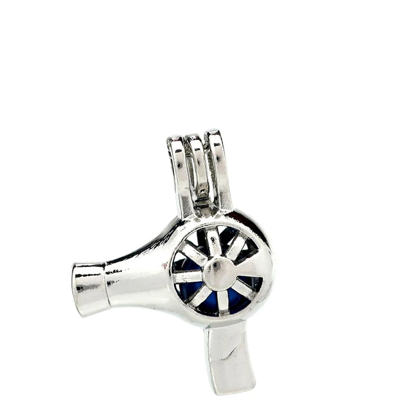 10PCS Hair Dryer Pearl Cage Floating Locket Aromatherapy Diffuser Pendant