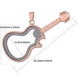10PCS Guitar Rhinestone Floating Locket Charms Jewelry Making Necklace Keychain